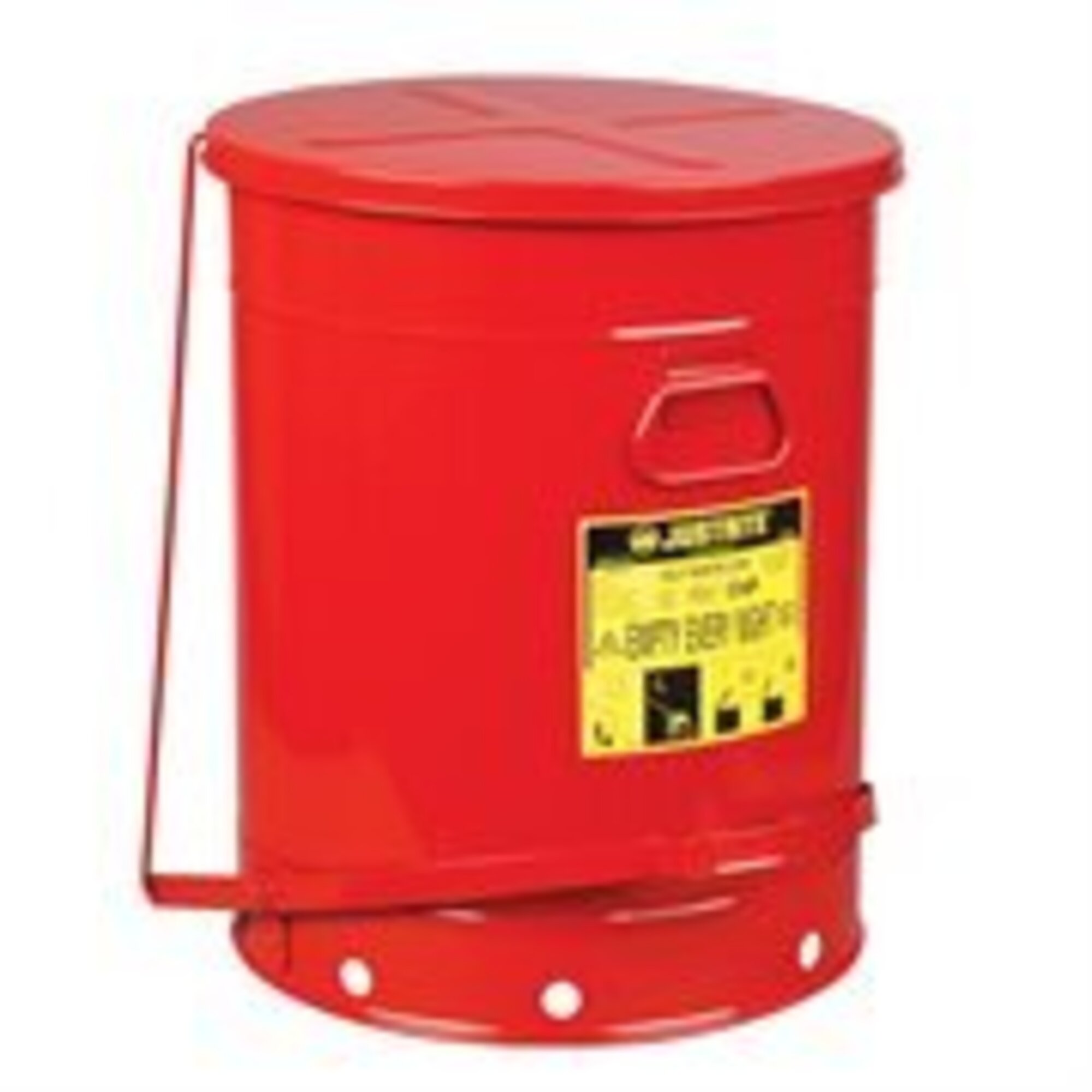 Justrite Oily Waste Can — 21 Gal., Foot-Operated, Steel, Powder-Coat Finish, Model# 9700